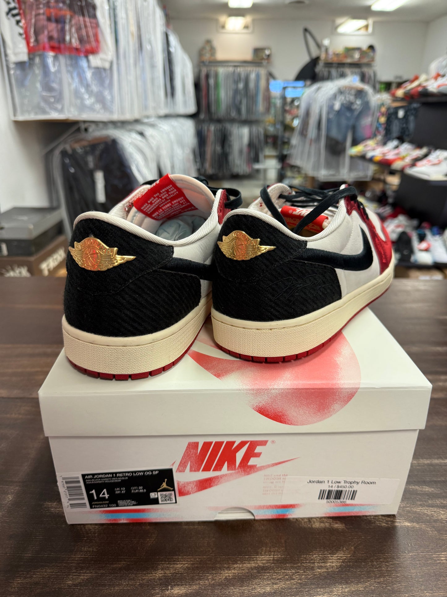 Jordan 1 Low Trophy Room Rookie Card Away