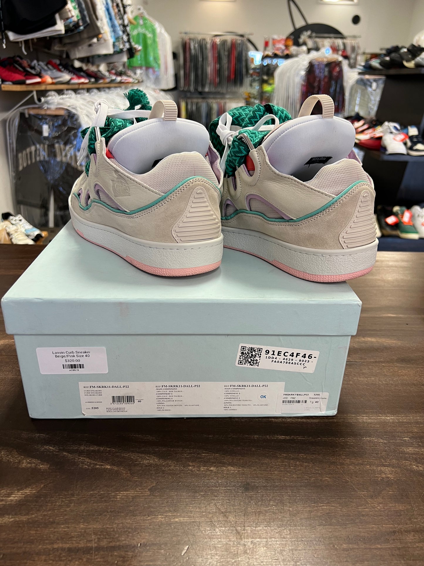 Lanvin Curb Sneaker Beige/Pink