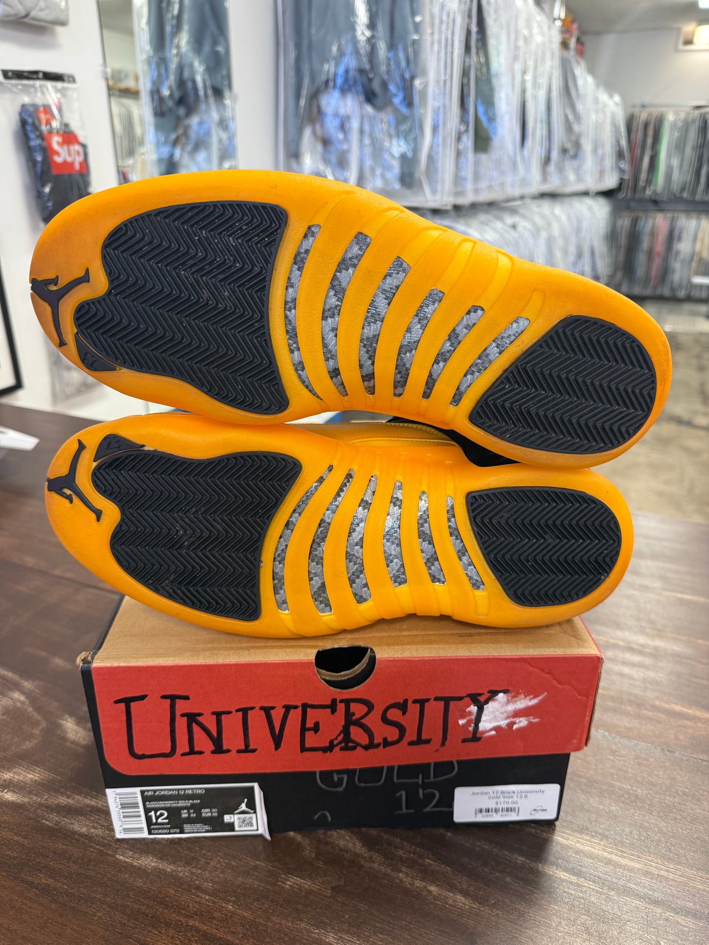 Jordan 12 Black University Gold