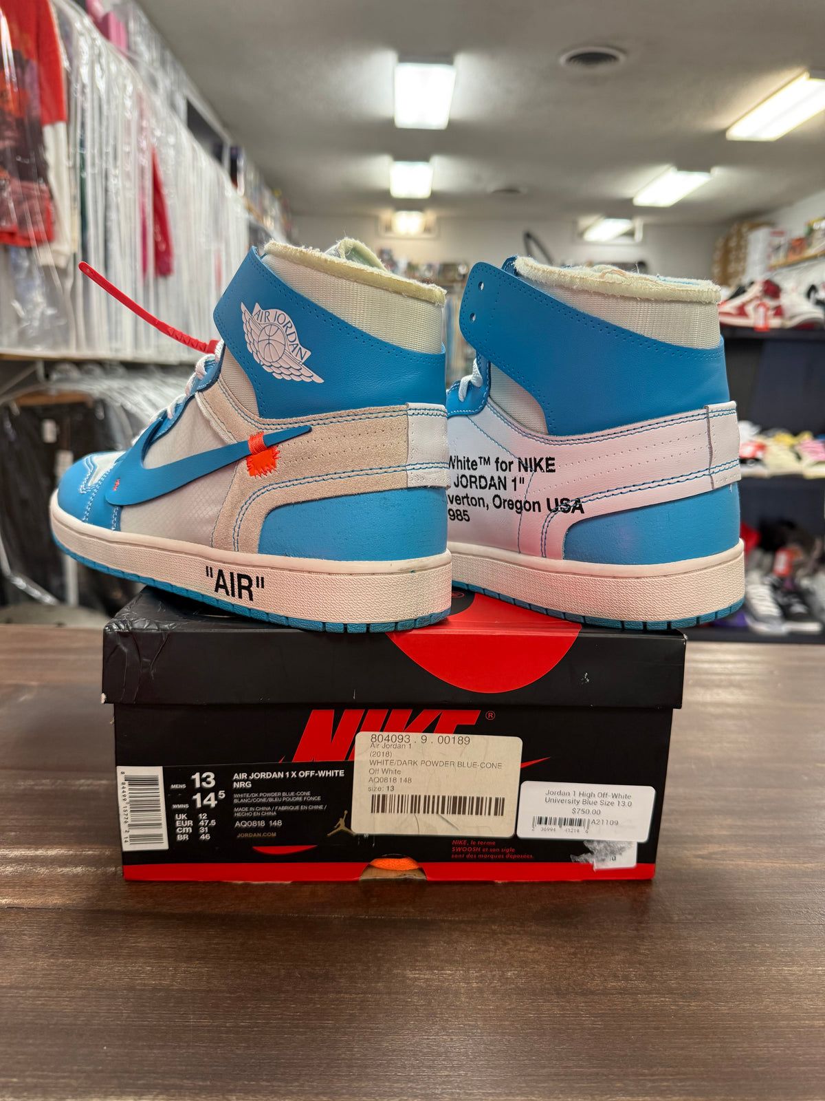 Jordan 1 High Off-White University Blue