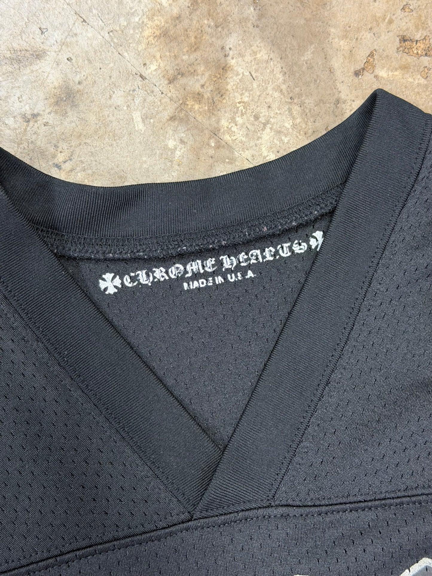Chrome Hearts Mesh Stadium Football Jersey Black