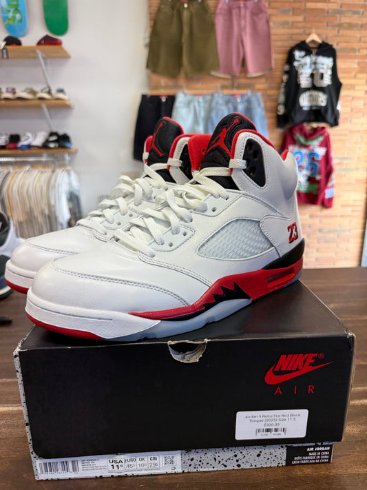 Jordan 5 Retro Fire Red Black Tongue (2025)