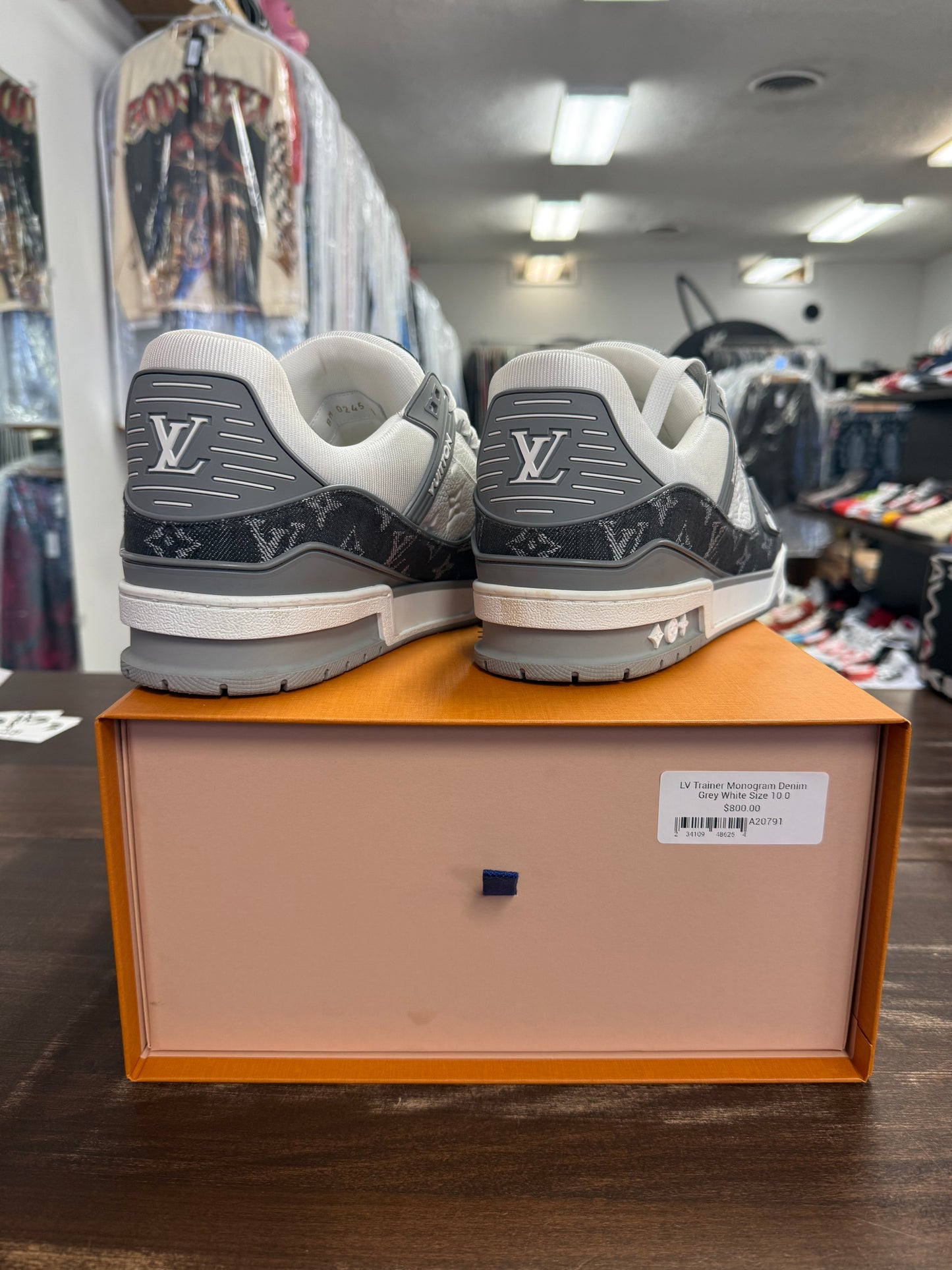 LV Trainer Monogram Denim Grey White
