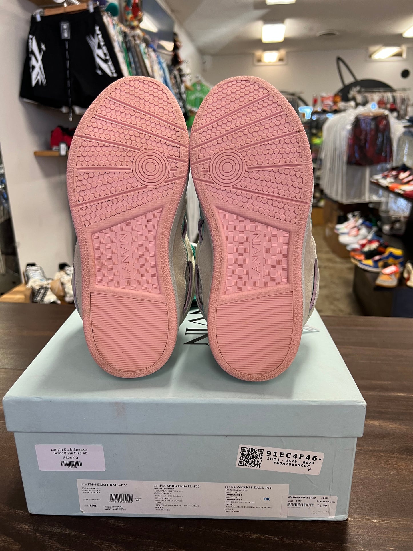 Lanvin Curb Sneaker Beige/Pink