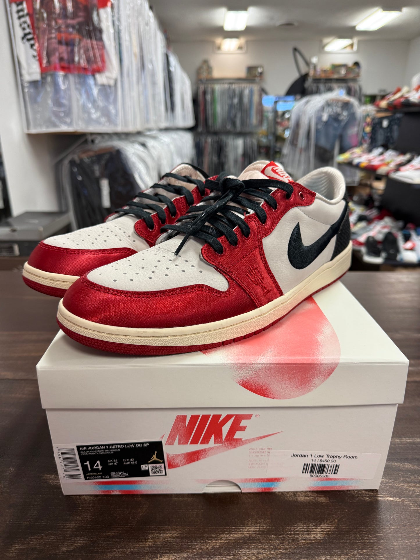 Jordan 1 Low Trophy Room Rookie Card Away