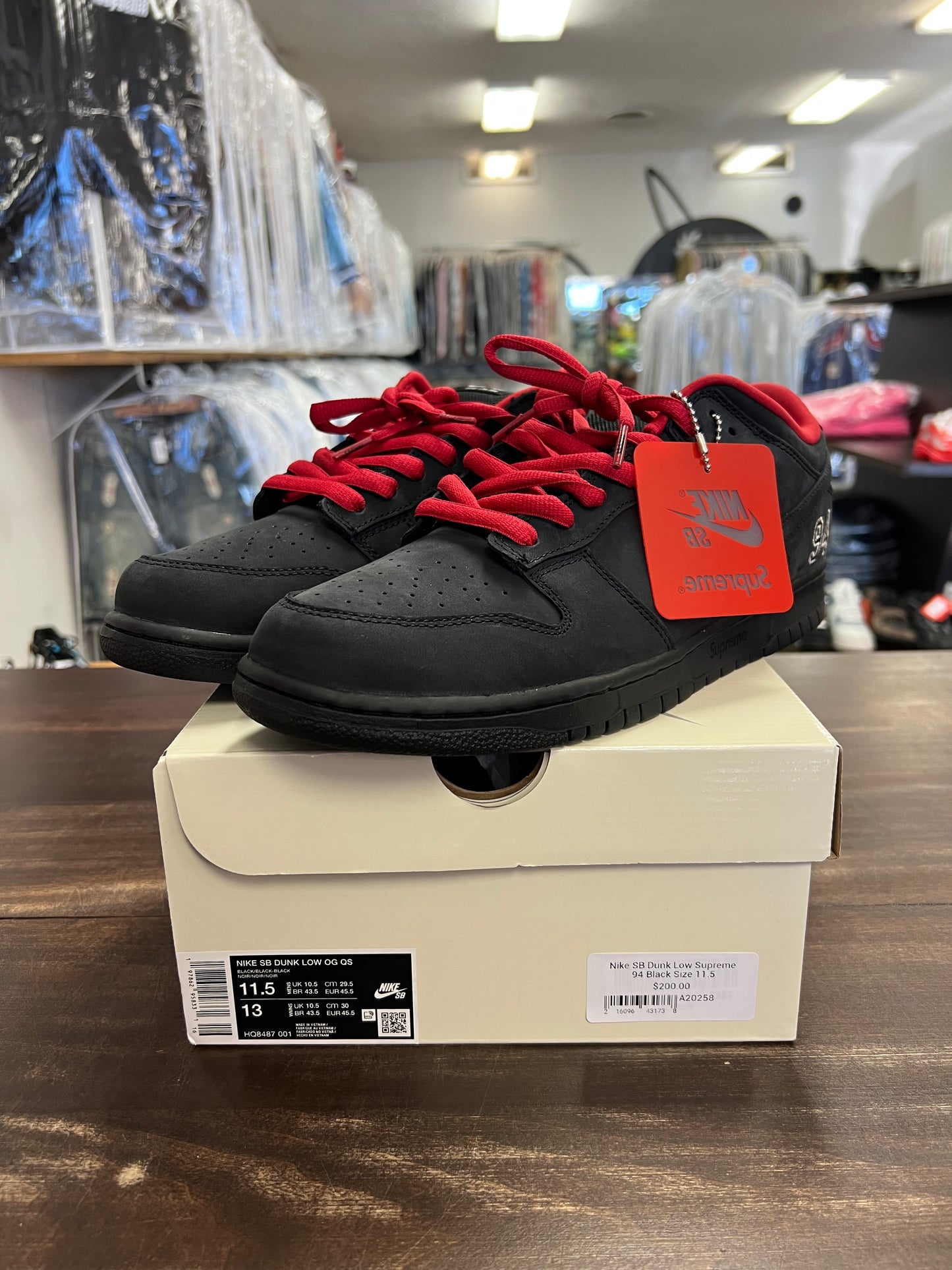 Nike SB Dunk Low Supreme 94 Black