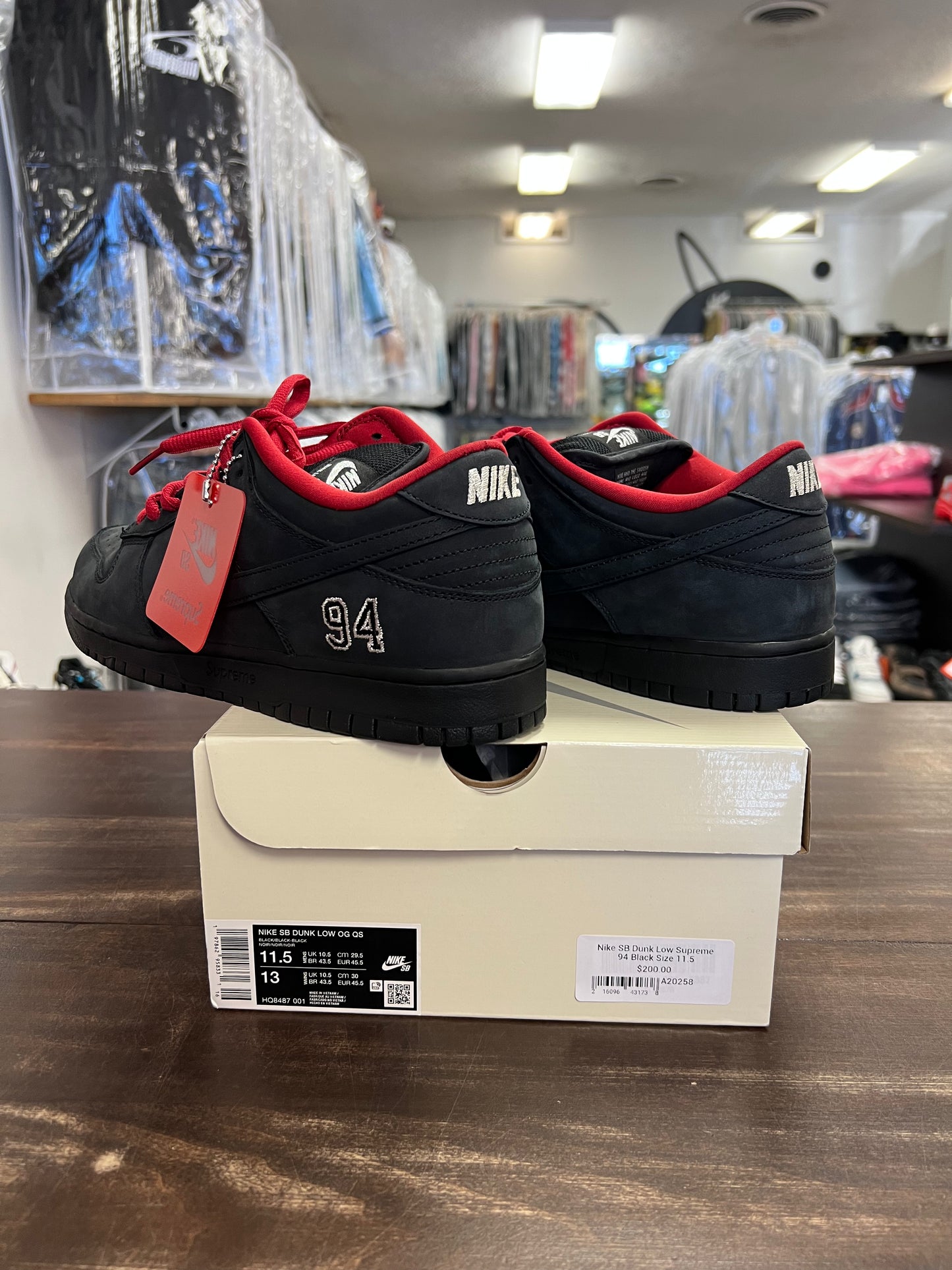 Nike SB Dunk Low Supreme 94 Black