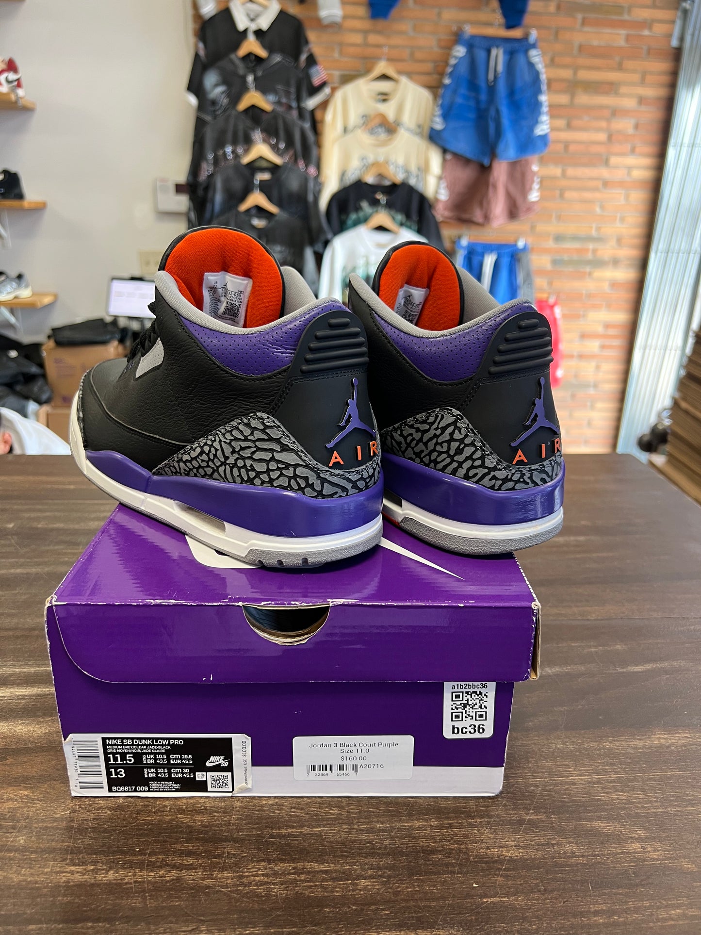 Jordan 3 Black Court Purple
