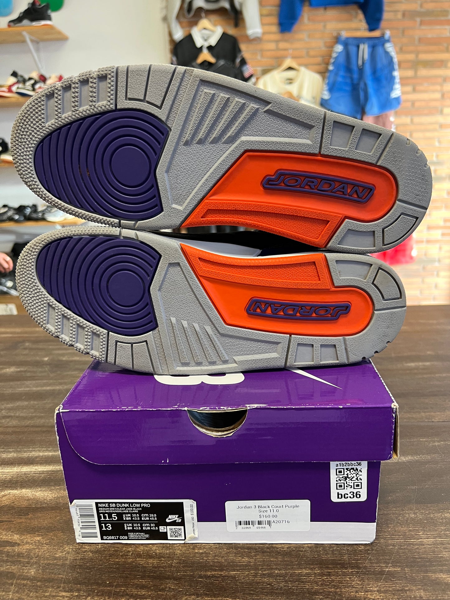 Jordan 3 Black Court Purple