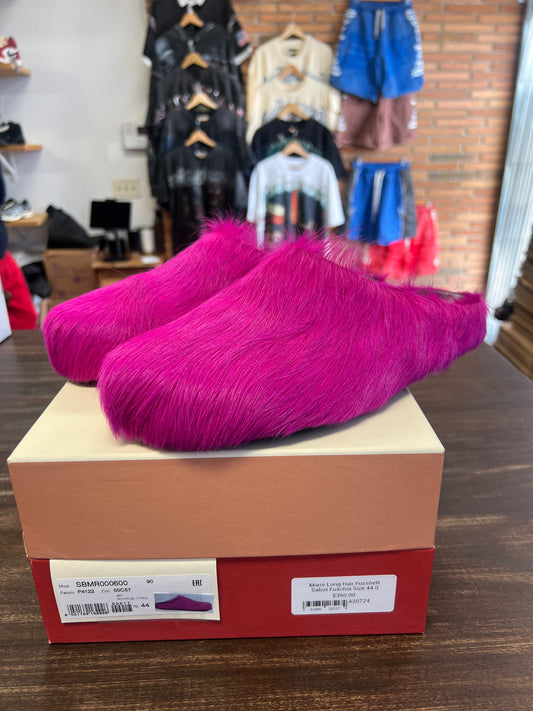 Marni Long Hair Fussbett Sabot Fuschia