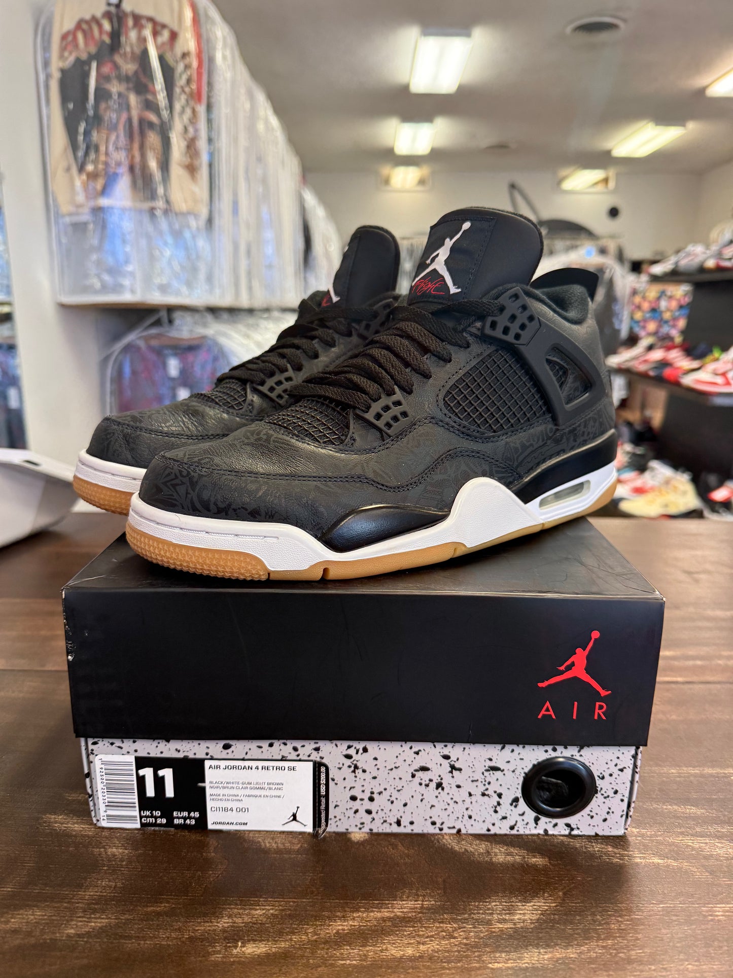 Jordan 4 Retro Laser Black Gum