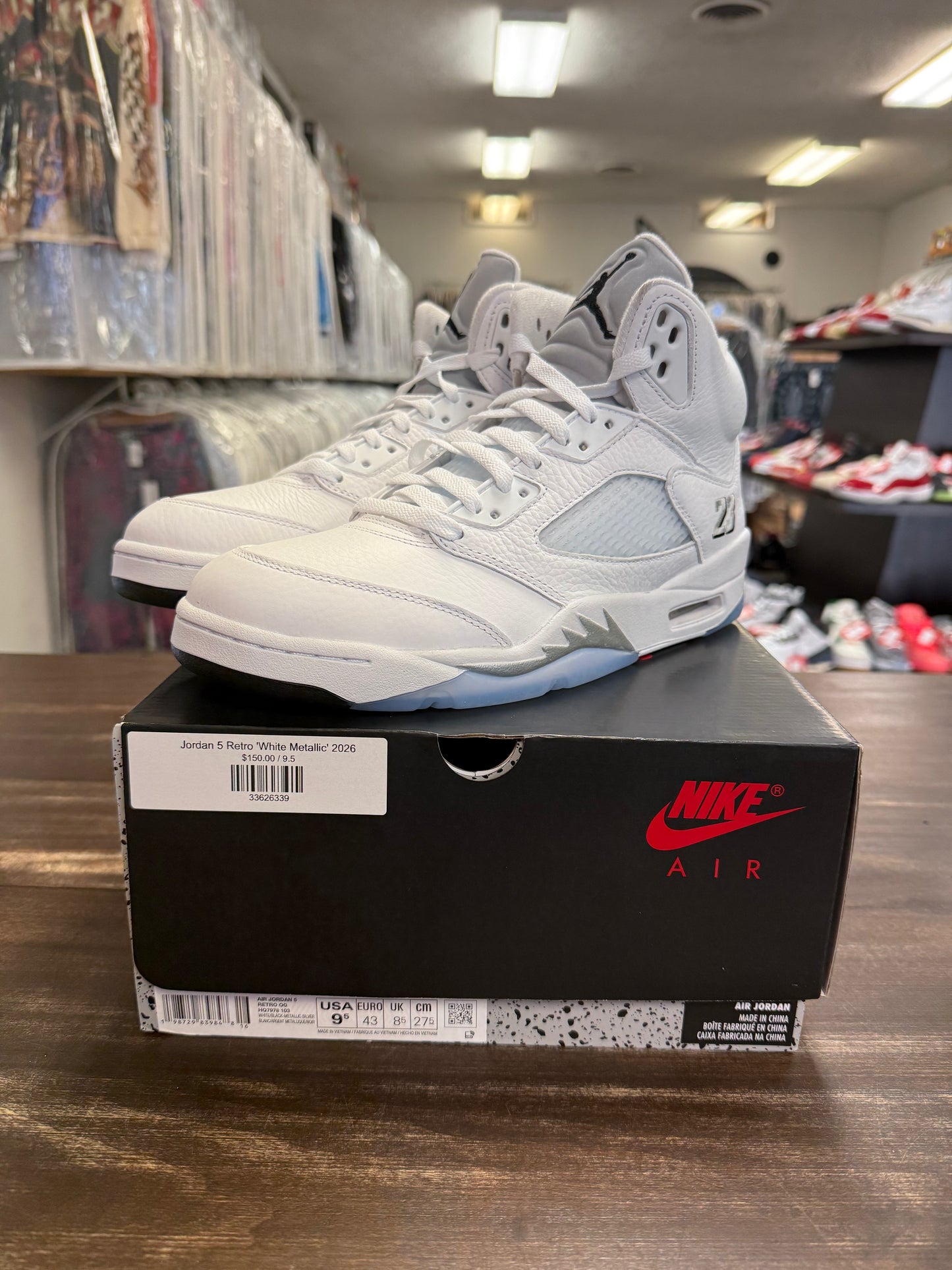 Jordan 5 Retro 'White Metallic' 2026
