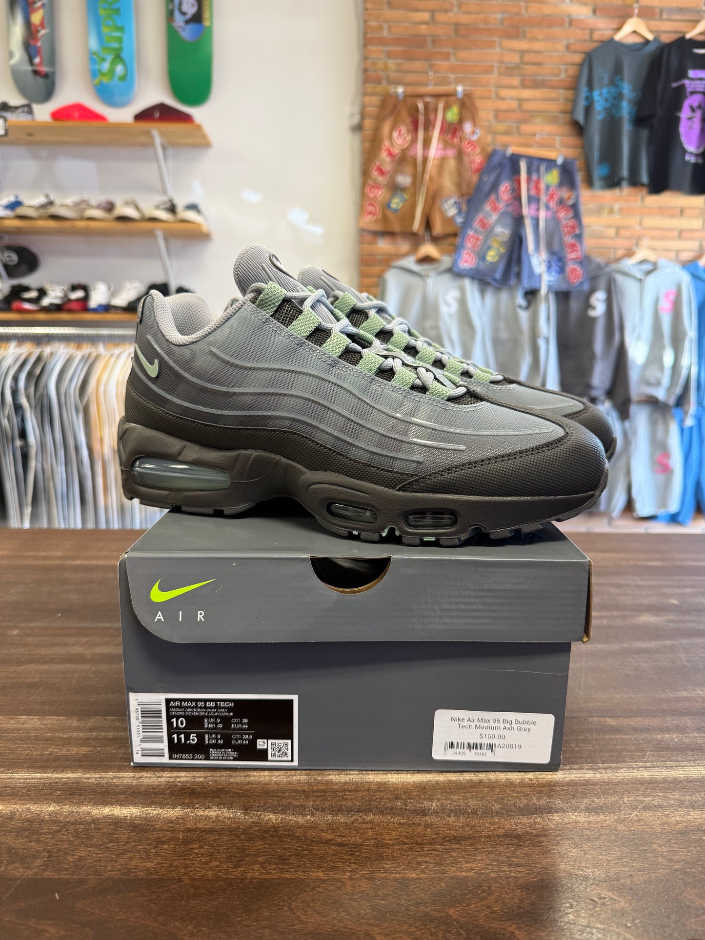 Nike Air Max 95 Big Bubble Tech Medium Ash Grey Steam