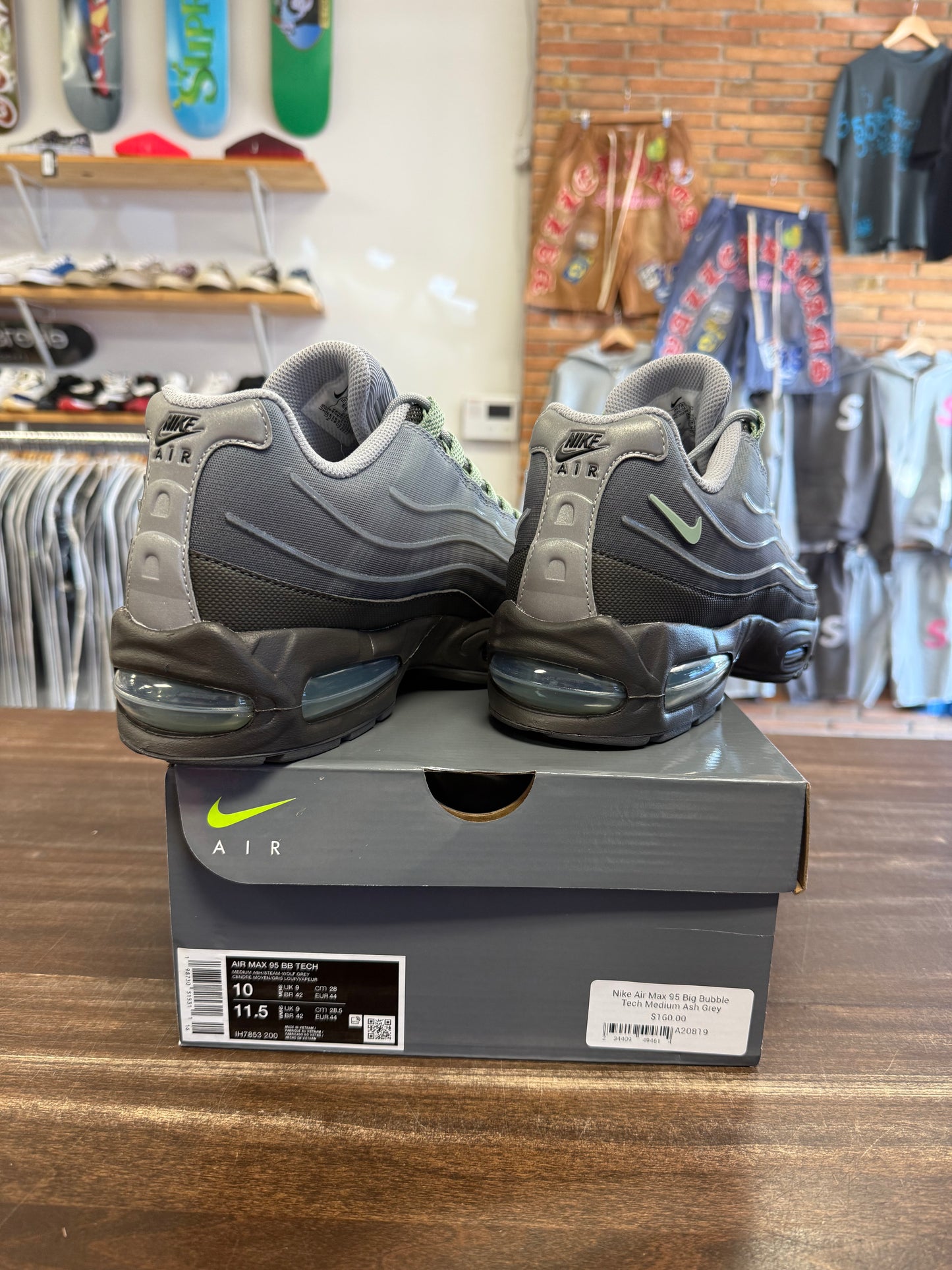 Nike Air Max 95 Big Bubble Tech Medium Ash Grey Steam