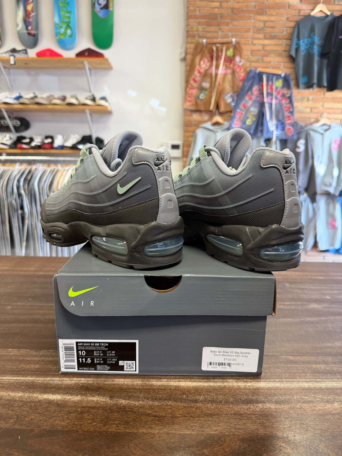 Nike Air Max 95 Big Bubble Tech Medium Ash Grey Steam