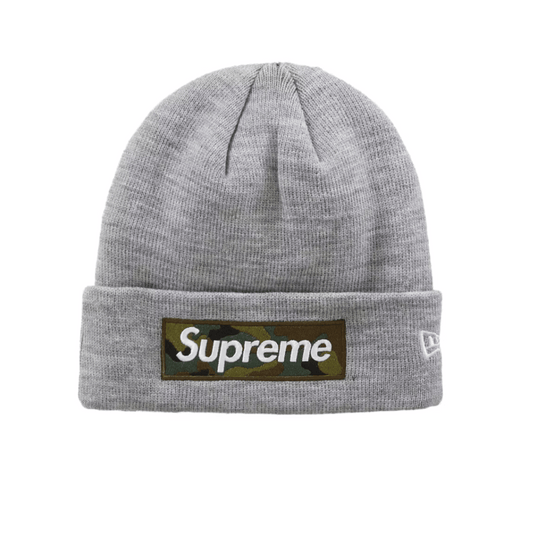 Supreme New Era Box Logo Beanie (FW23) Heather Grey