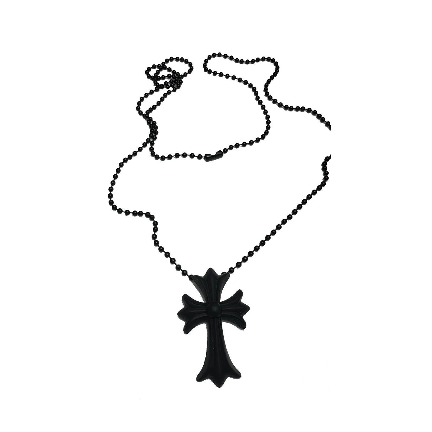 CHROME HEARTS SILICONE CROSS CHAIN BLACK