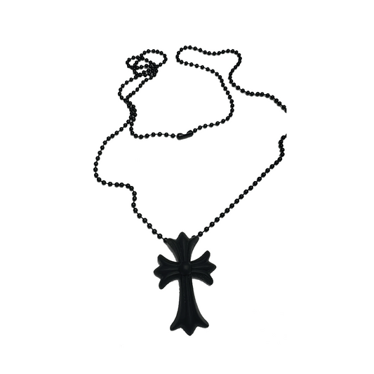CHROME HEARTS SILICONE CROSS CHAIN BLACK