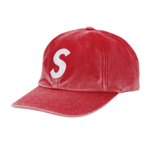 Supreme Pigment Coated S Logo 6-Panel Cap (SS26) Red