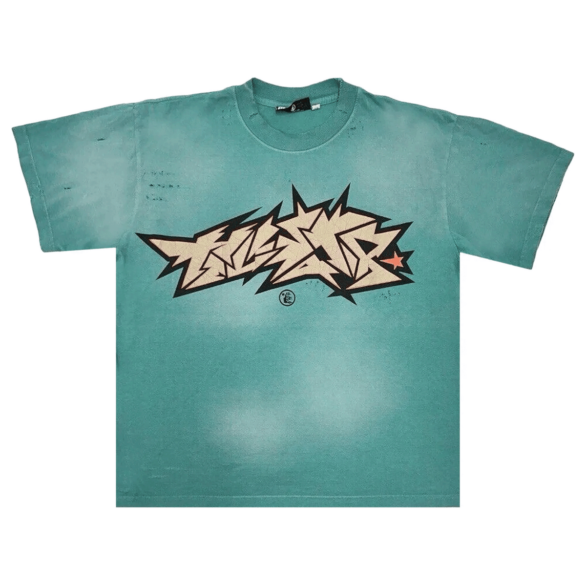 Hellstar Crack Print T-Shirt Green