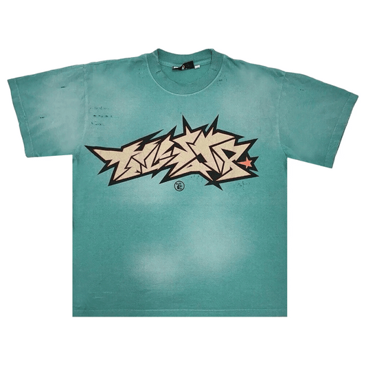Hellstar Crack Print T-Shirt Green