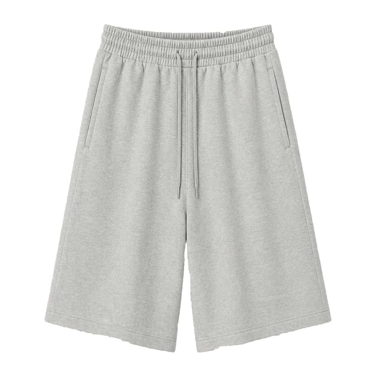 Long Fleece Baggy Shorts Grey