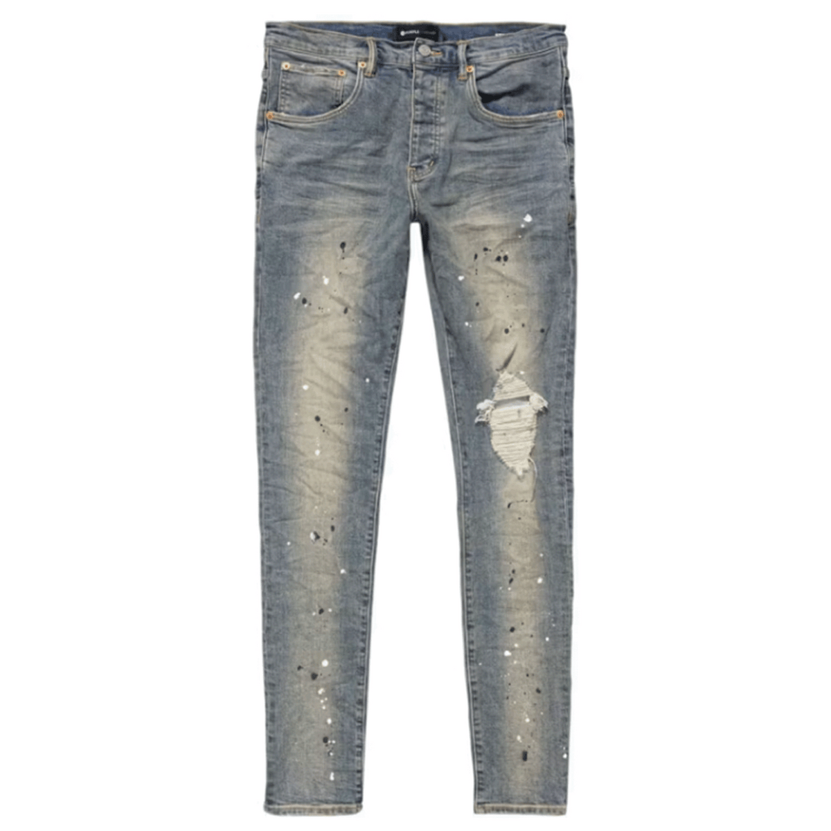 Purple Brand Purple Brand Mid Rise Destroy Paint Jeans