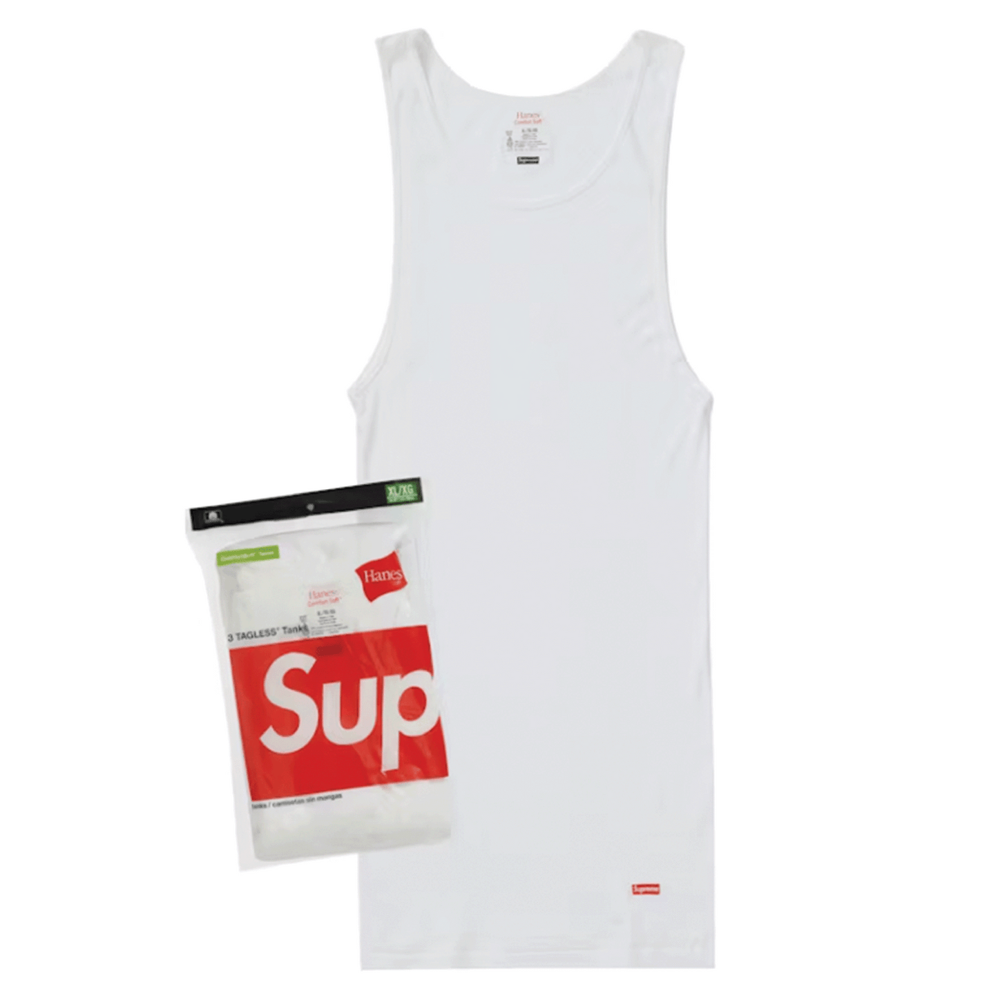 Supreme Hanes Tagless Tank Tops (3 Pack) White