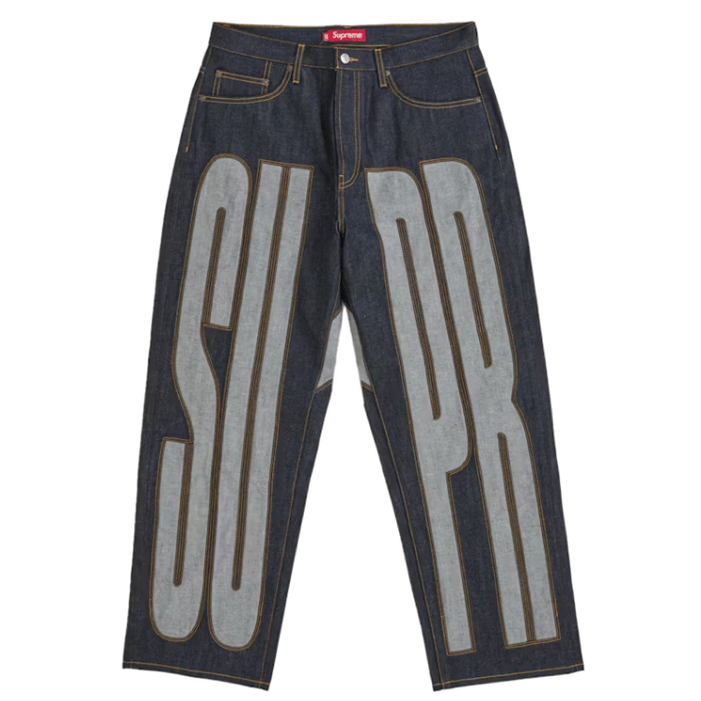 Supreme Inset Spellout Baggy Jean Rigid Indigo