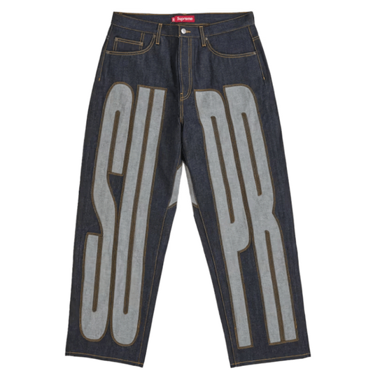 Supreme Inset Spellout Baggy Jean Rigid Indigo
