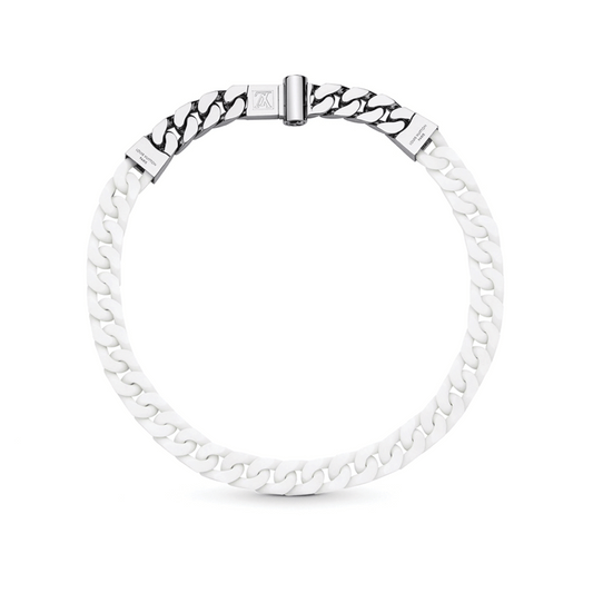 Louis Vuitton Virgil Abloh White Ceramic cuban link necklace