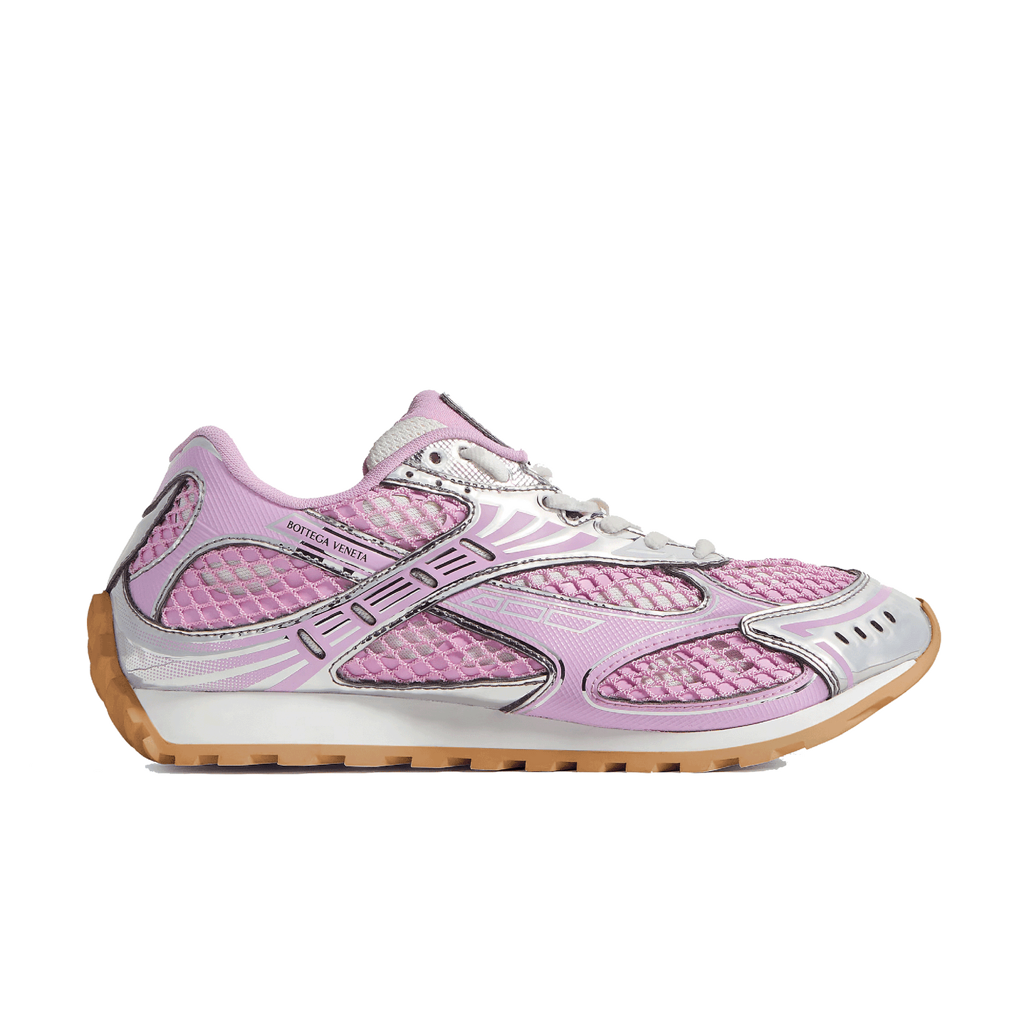 Bottega Veneta Women's Orbit Mesh Pink Silver