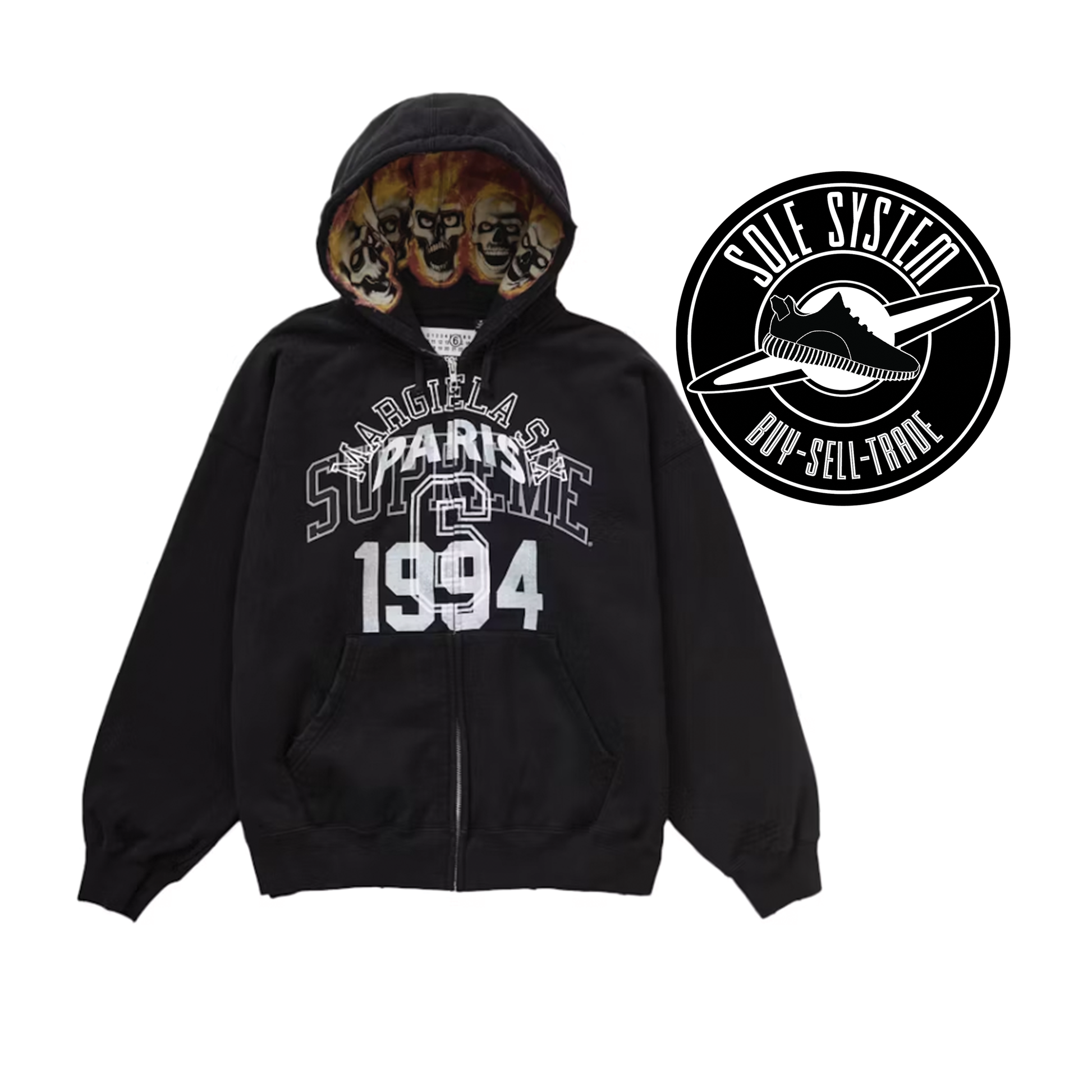 Supreme MM6 Maison Margiela Zip Up Black – Sole System Supreme MM6 Maison Margiela Zip Up Black – Sole System