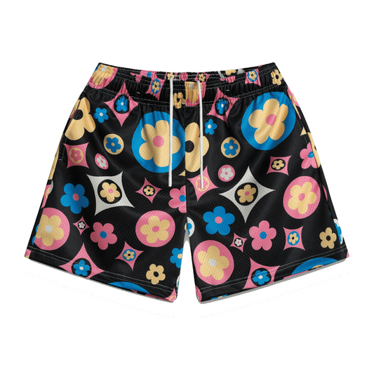 Bravest Flower Shorts Black Multi