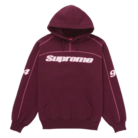 Supreme Overlock Hoodie Burgundy