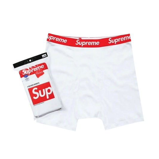 Supreme Hanes Boxer Briefs (4 Pack) White