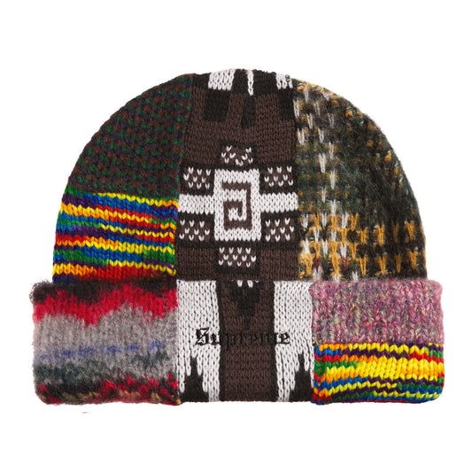 Supreme Patchwork Beanie Brown