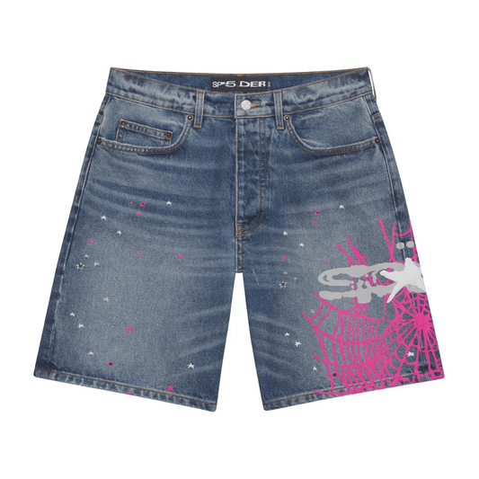 SP5DER HEAVY WEB DENIM SHORT LIGHT BLUE