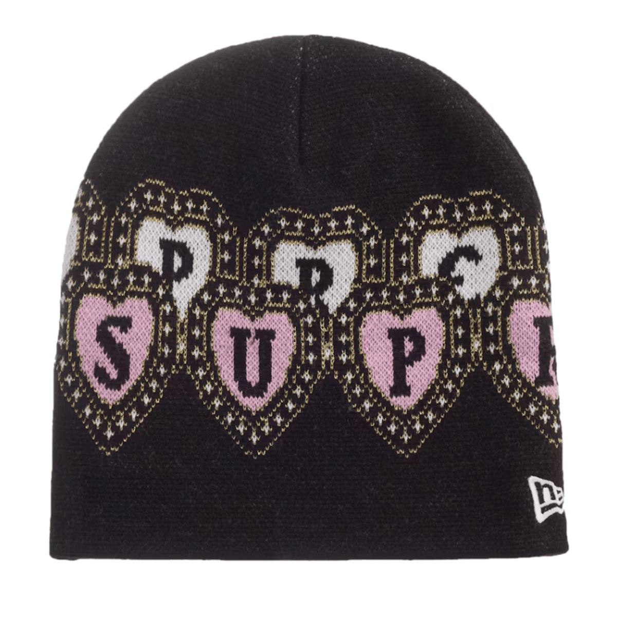Supreme New Era Hearts Beanie Black
