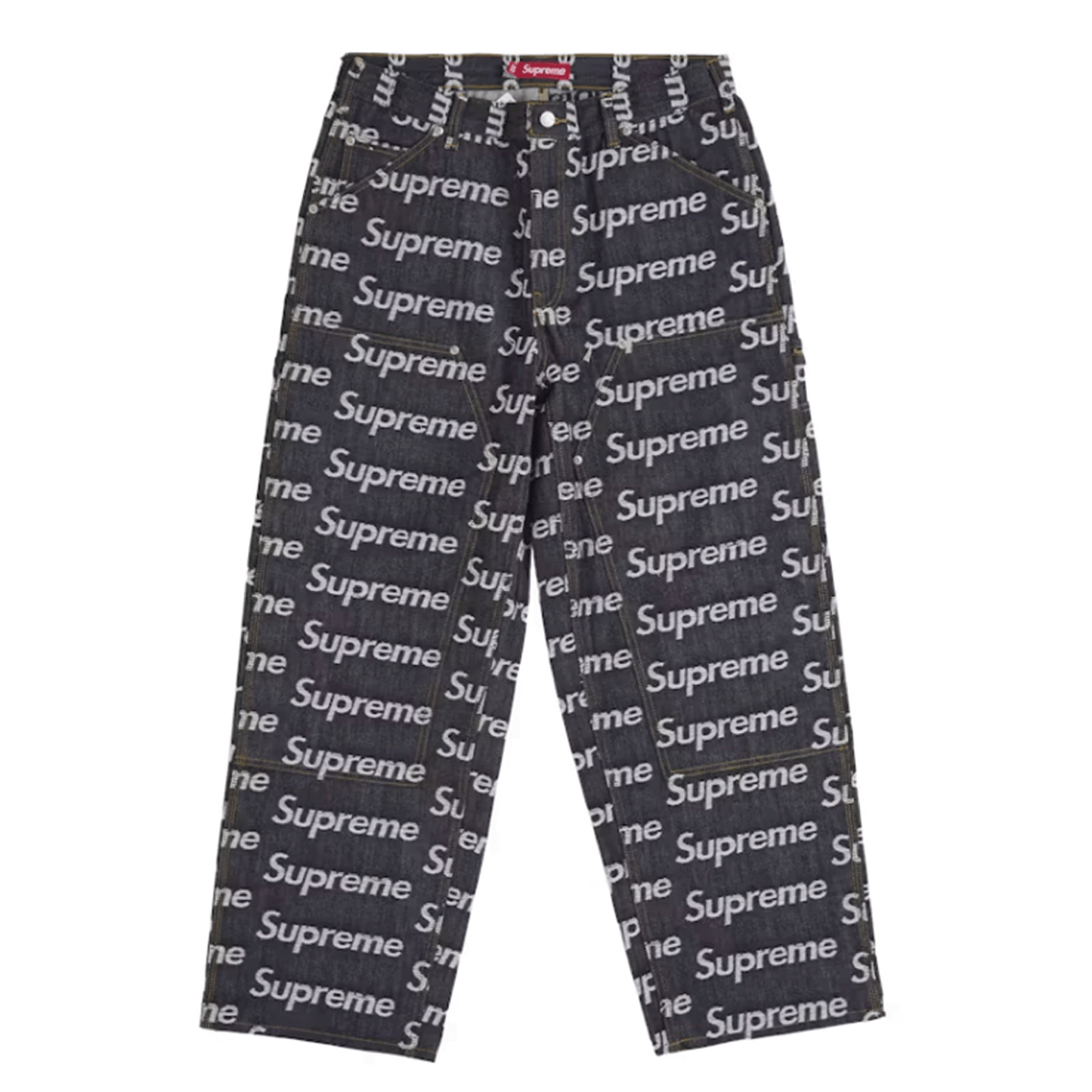Supreme Jacquard Logos Denim Jean Indigo