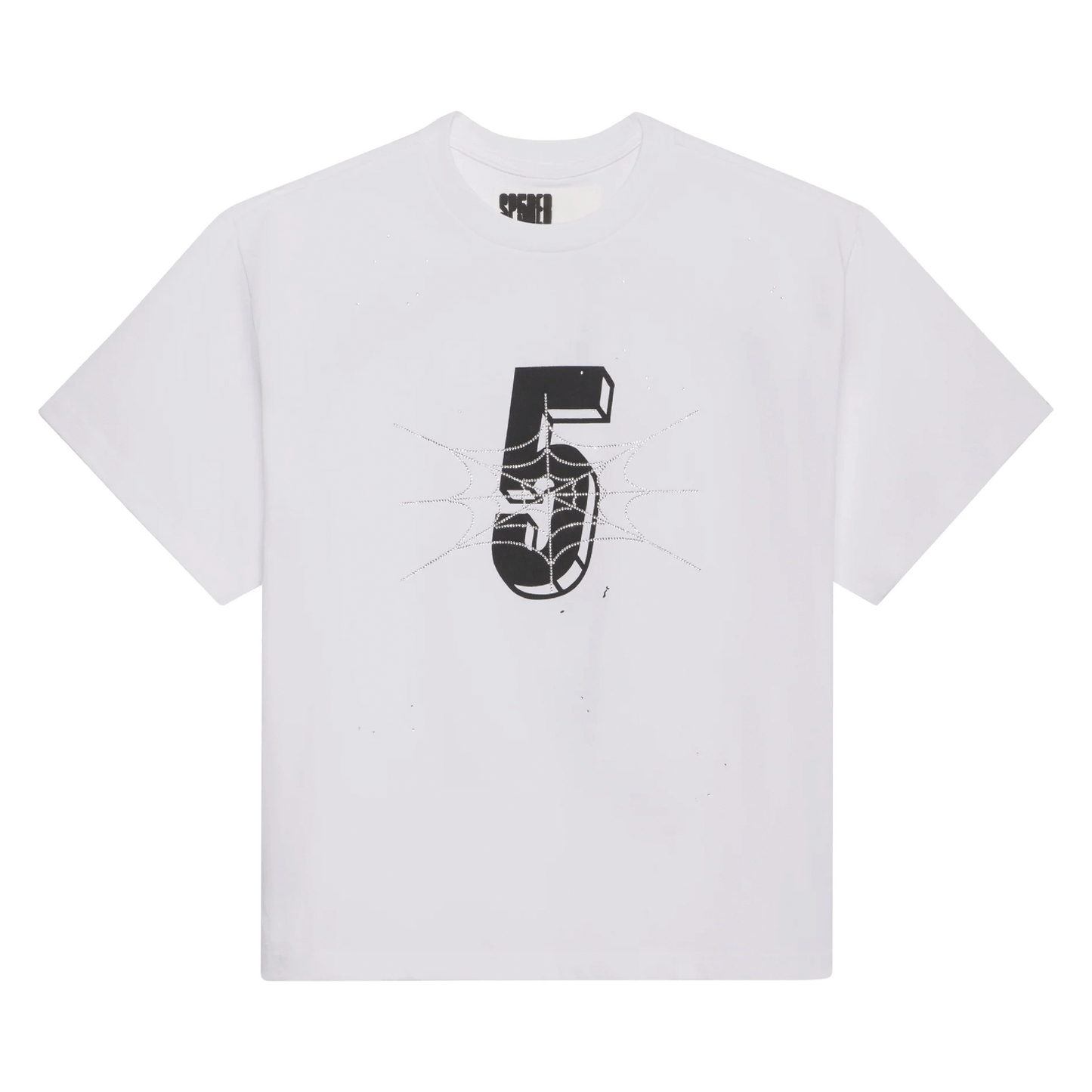 SP5DER PAVOUK RHINESTONE TEE