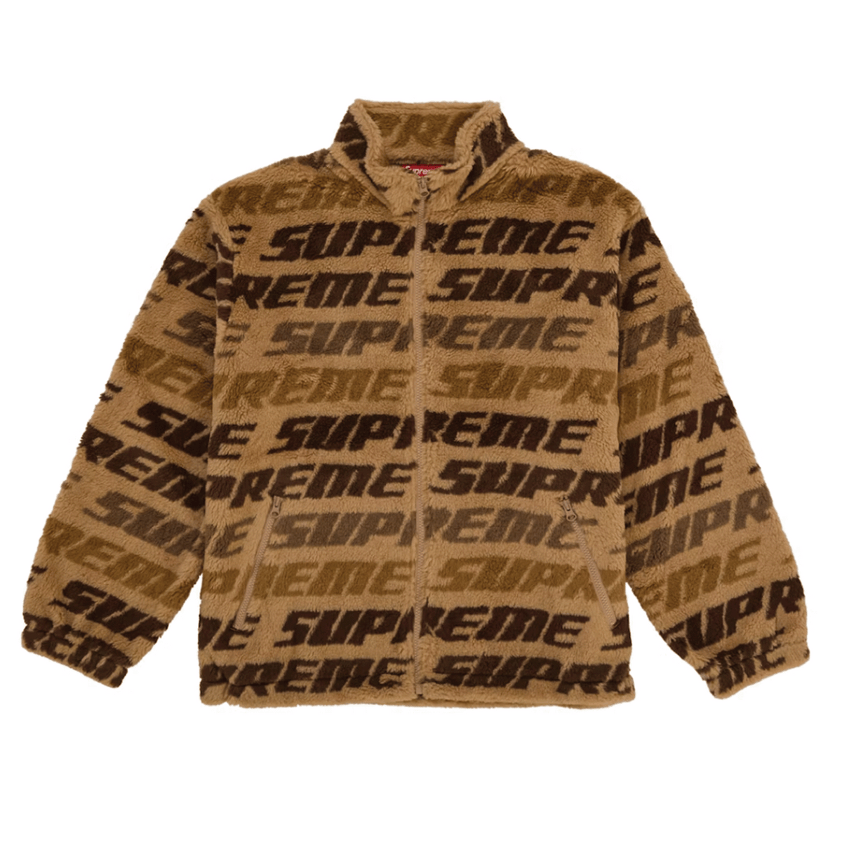 Supreme Repeat Jacquard Fleece Jacket Tan