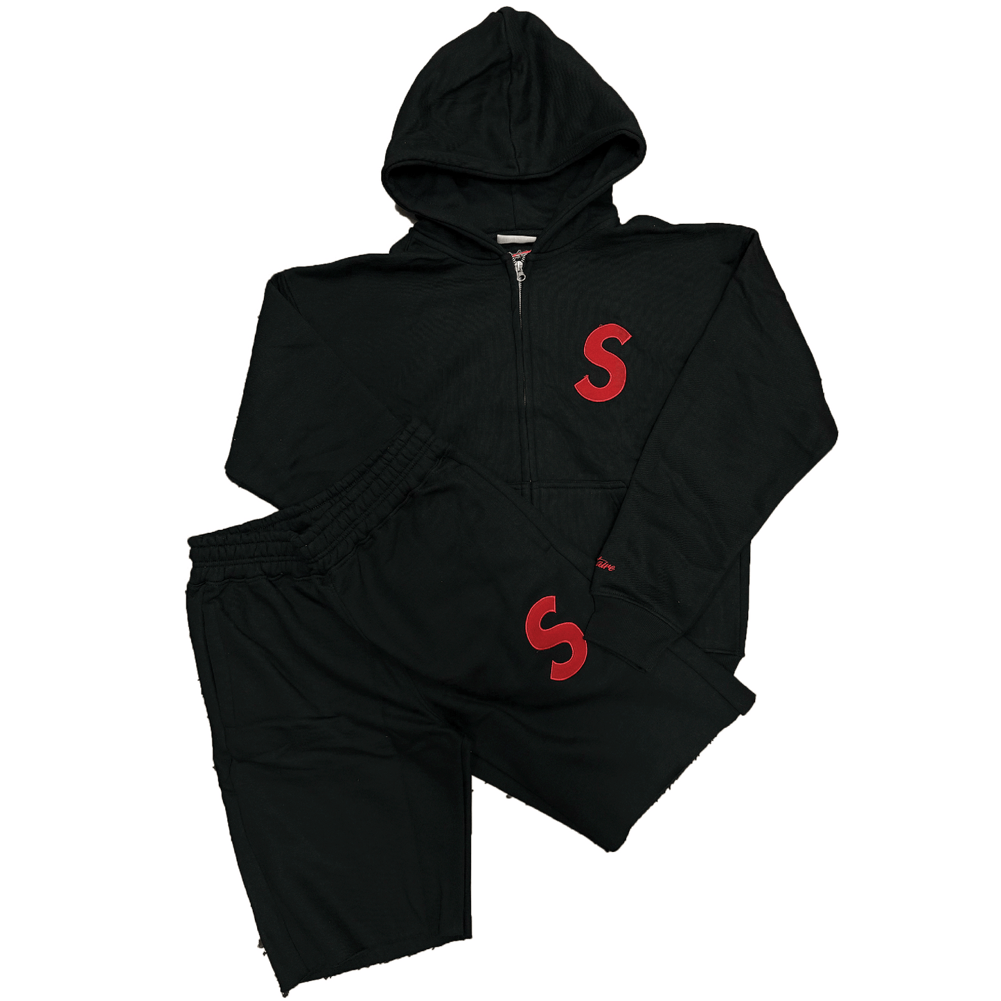 Solitaire S Logo Sweatsuit Red Black Set