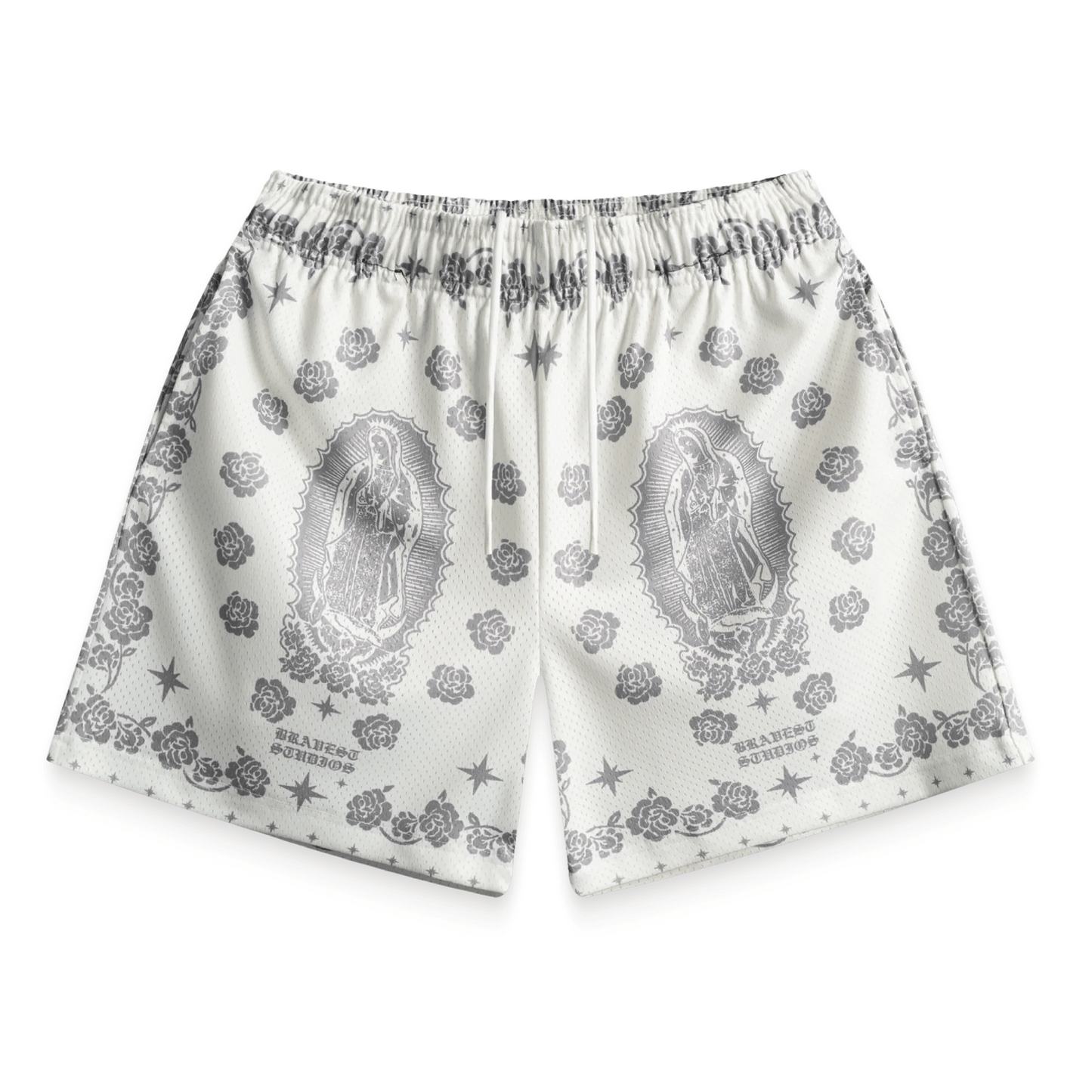Bravest White and Grey Mary Shorts