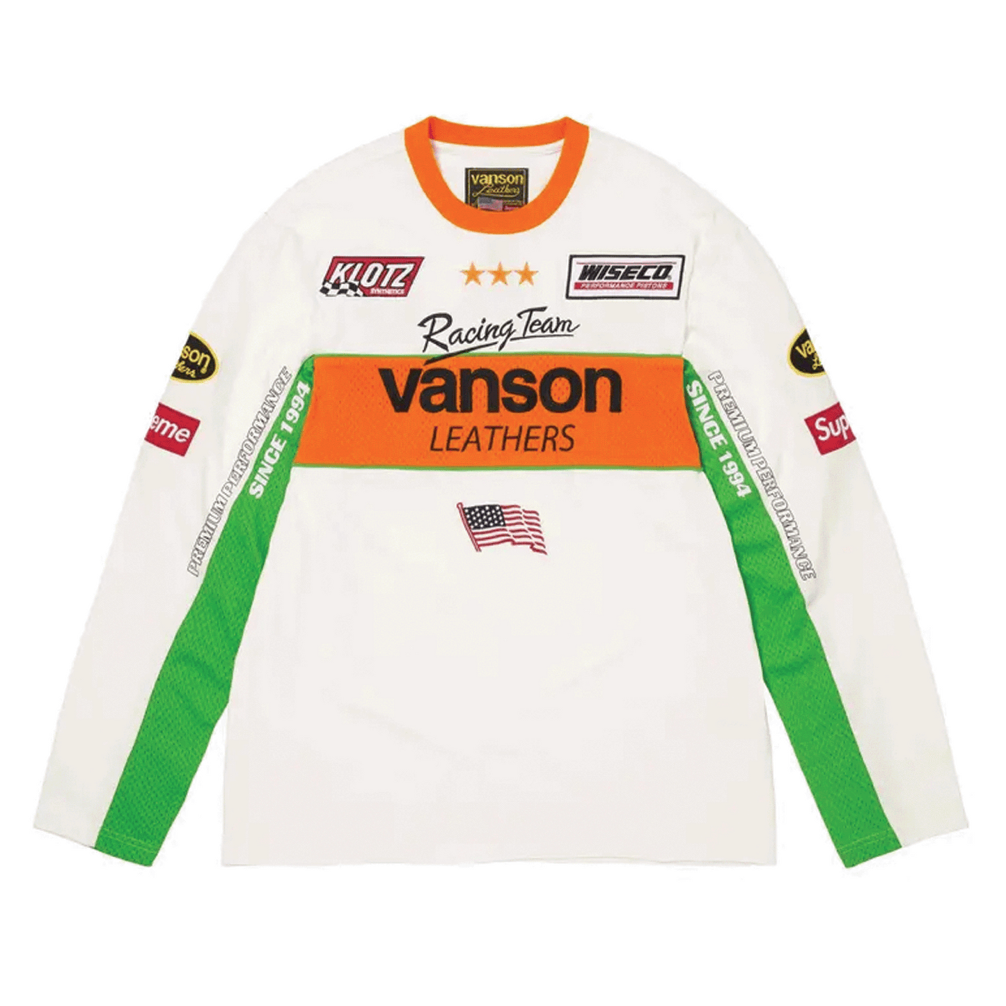 Supreme Vanson Leathers L/S Top White