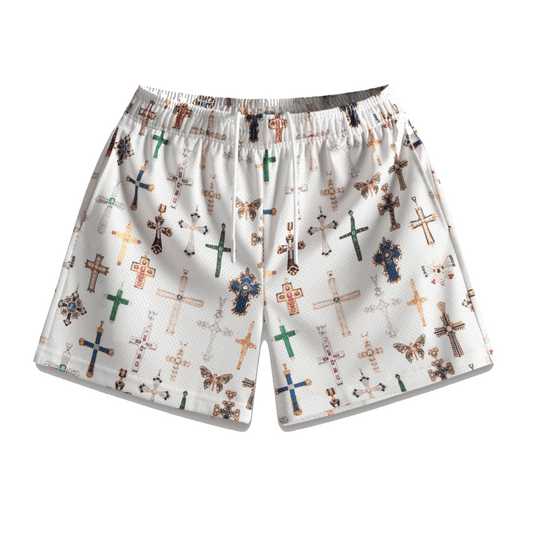 Bravest White Cross Shorts