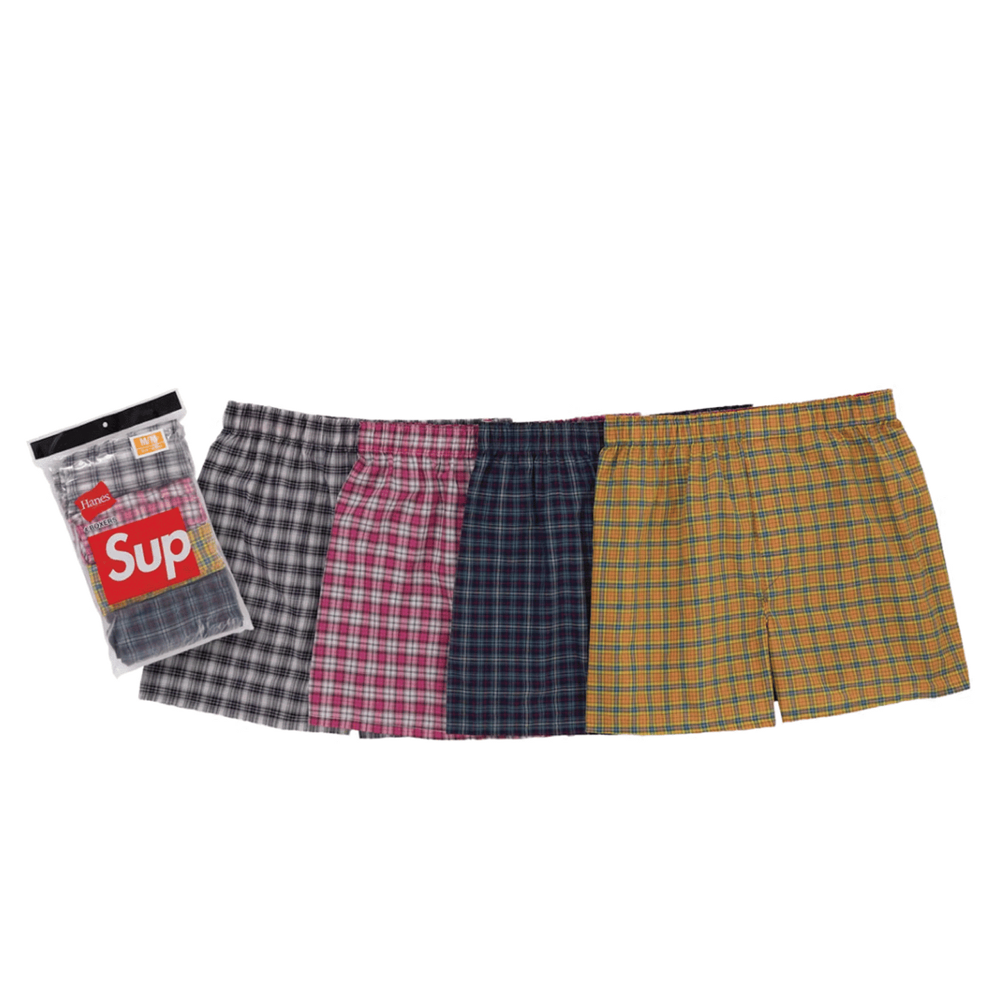 Supreme Hanes Plaid Boxers (4 Pack) Multicolor
