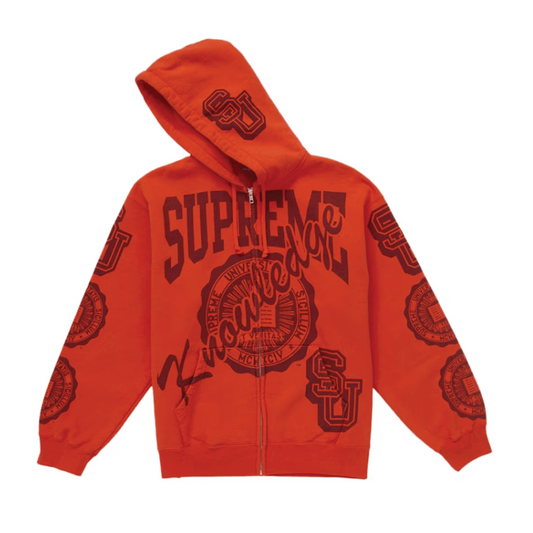 Supreme Knowledge Reigns Zip Up Sweatshirt Red