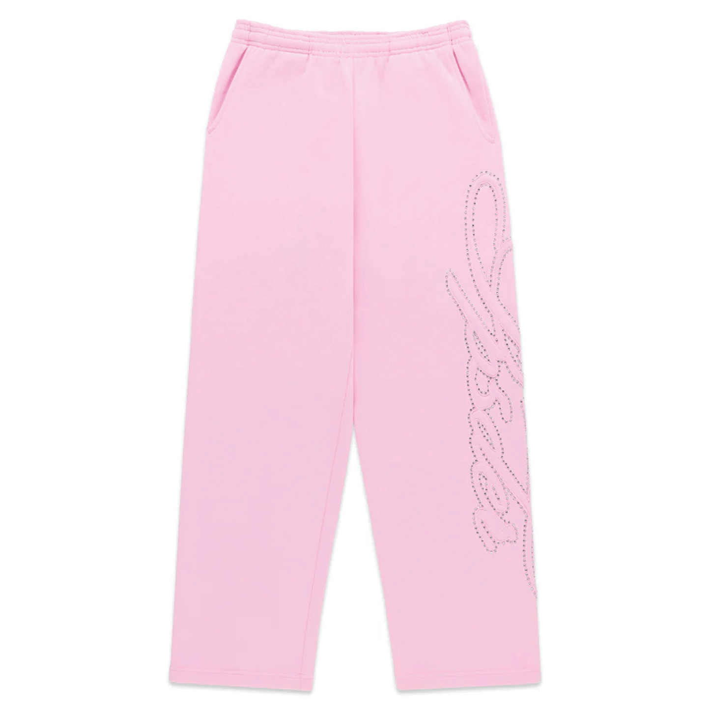 SP5DER RHINESTONE SCRIPT WIDE LEG SWEATPANT LIGHT PINK