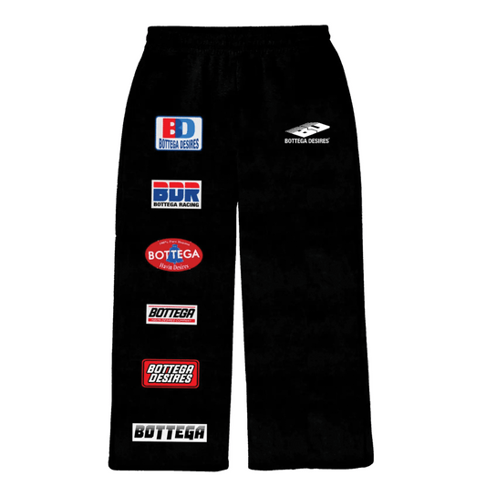 Bottega Desires Patches Sweatpants Black